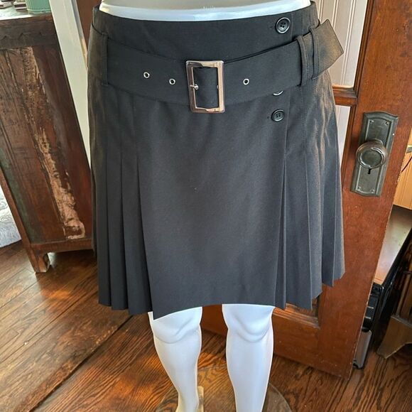 NWT ESPRIT Pleated Wrap Belted Mini Skirt 11/12 - Picture 15 of 15